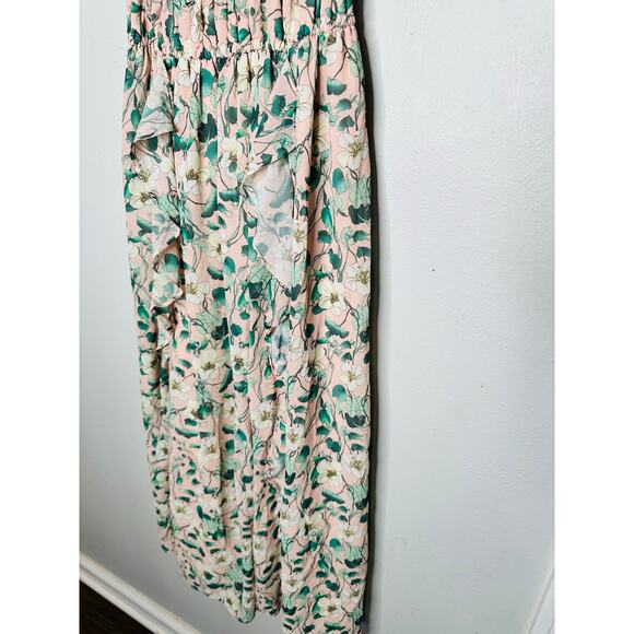 SHOSHANNA Pink Floral Hourglass Flutter Sleeves Ruffled Triana Midi Dress Size 2 - Picture 6 of 13